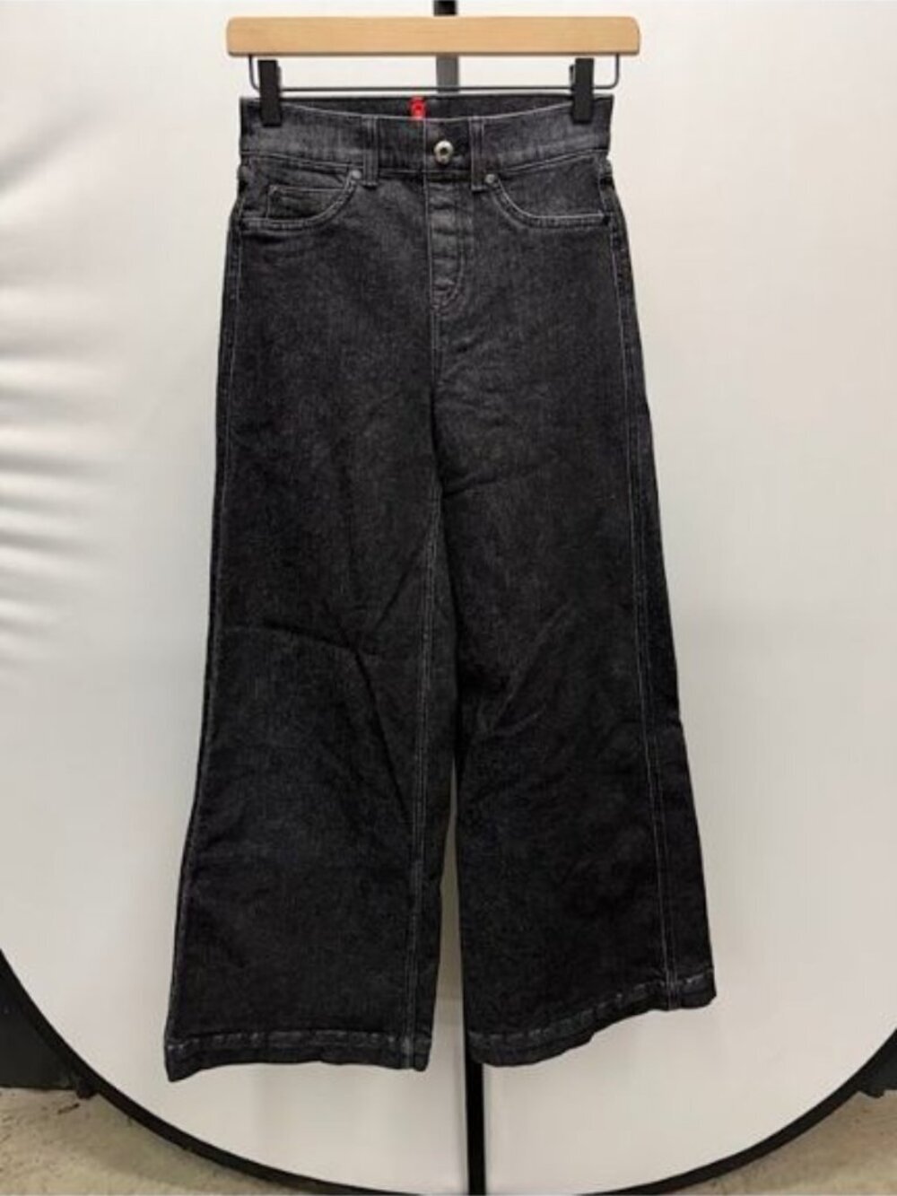 SPANX Charcoal Wide Leg Pull On Jeans